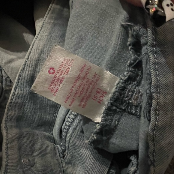 custom made stacked jeans with distressed bottoms - Picture 2 of 4